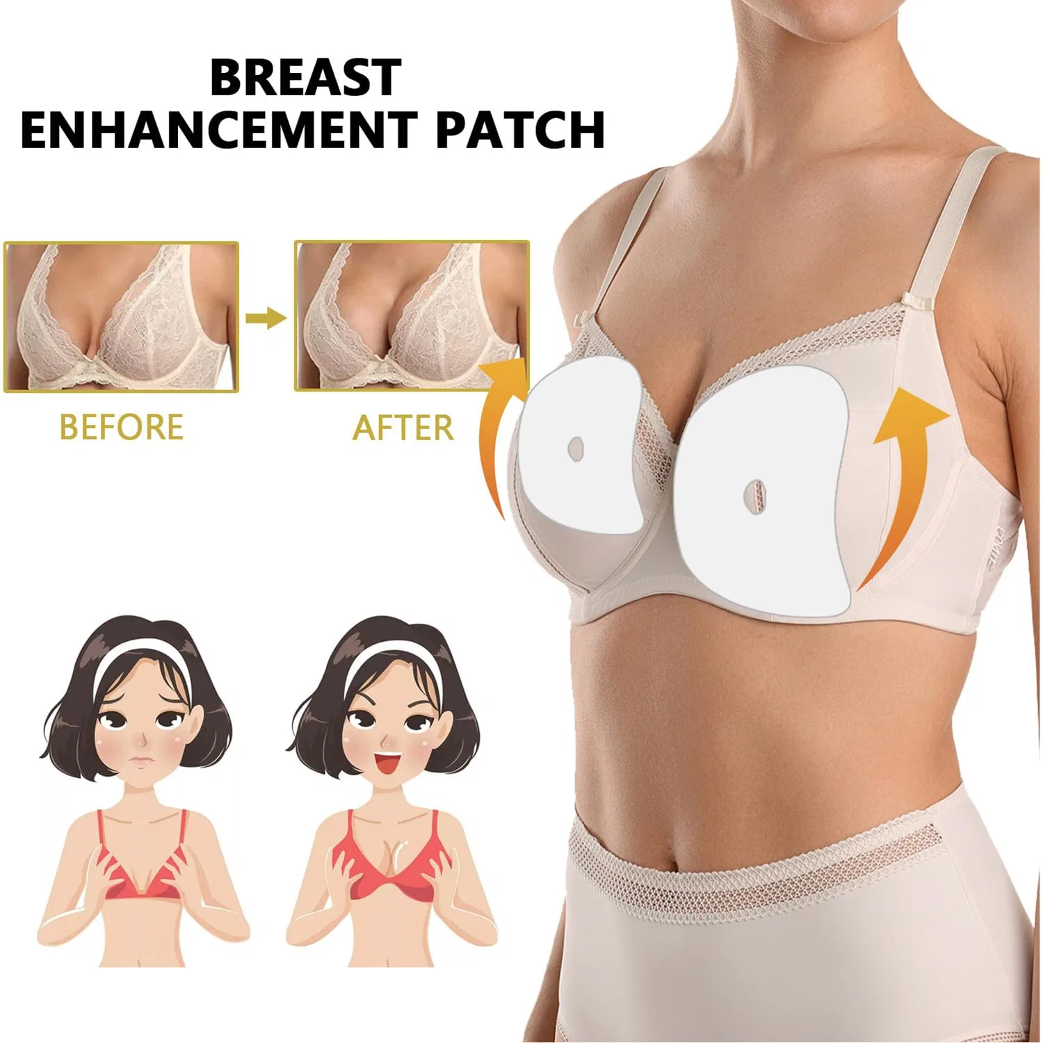 Патчи для увеличения груди NutroUp Ginger Bust Enhancement Patch, Sovtay, 50 шт, Натуральный — фото 3