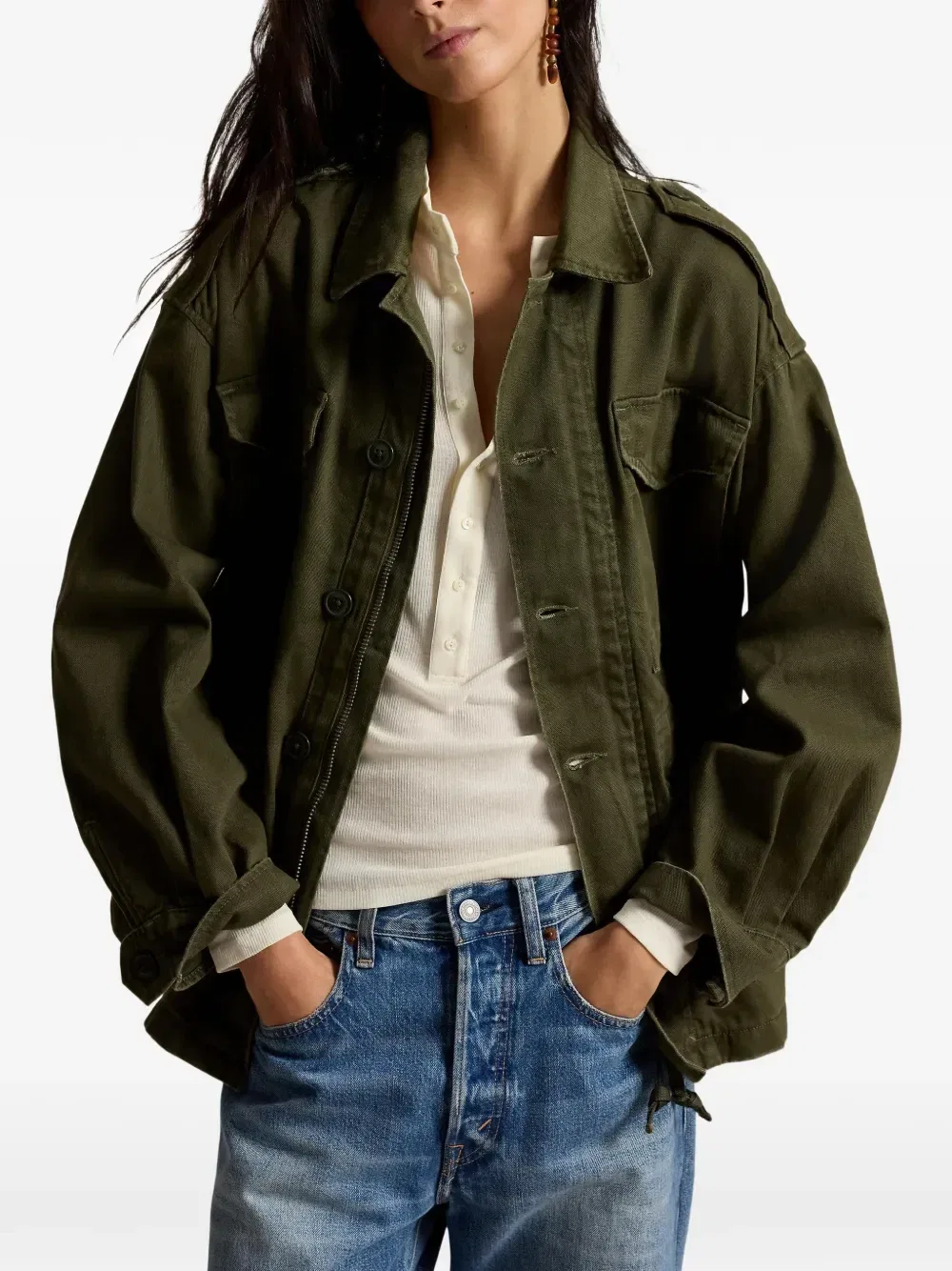 Укороченная куртка Polo Ralph Lauren, зеленый — фото 3