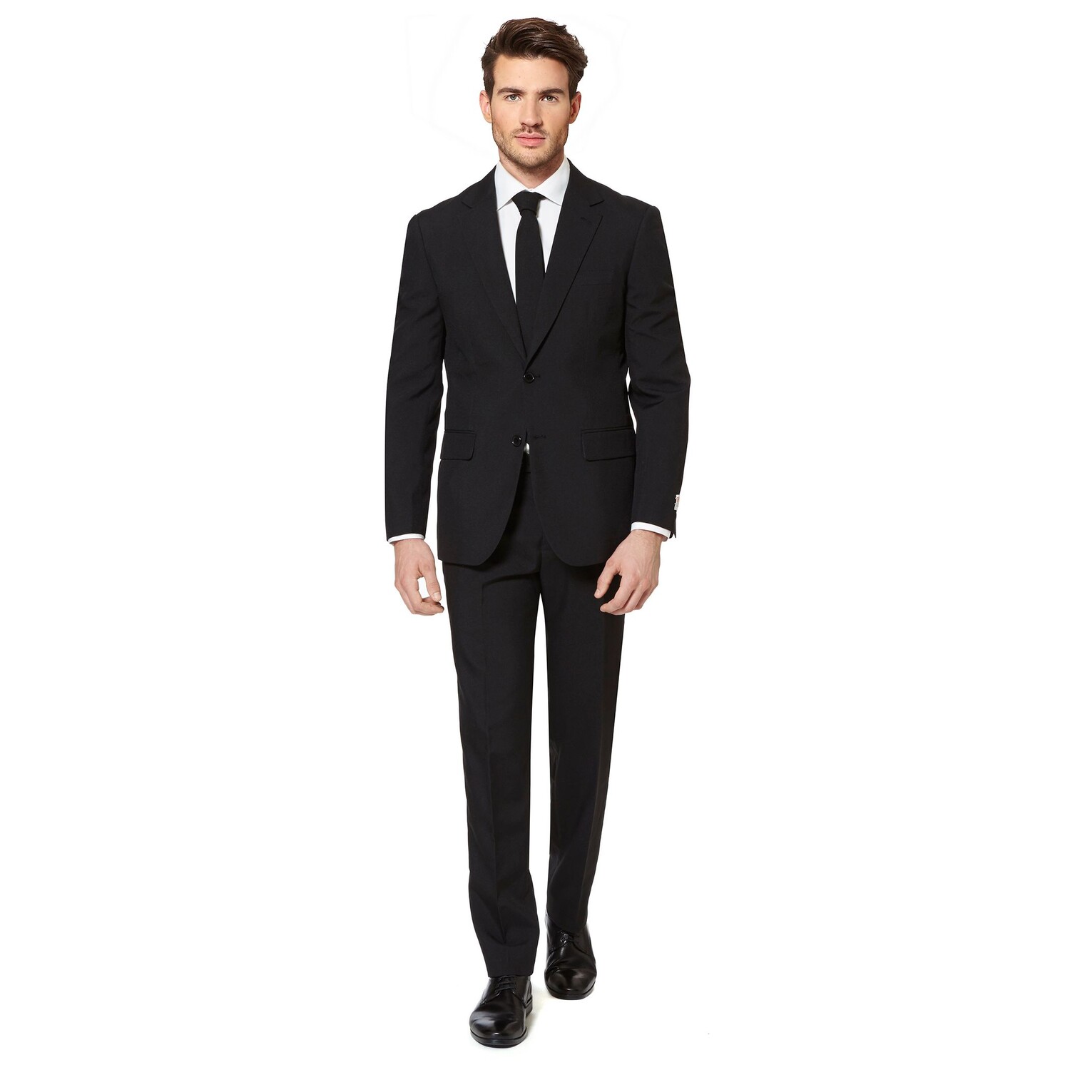 

Мужской однотонный костюм и галстук Slim Fit OppoSuits, черный