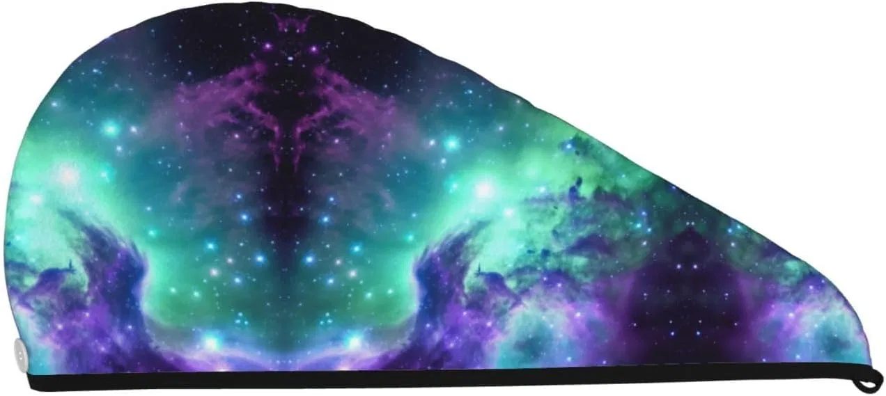 Шапочка для душа BONDIJ, Green Blue Purple Galaxy, 25.2x10 дюймов