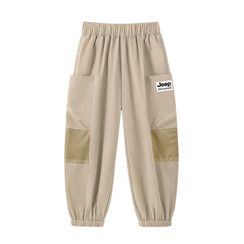 Детские карго-брюки для мальчиков тонкие стрейч Jeep, Light Khaki