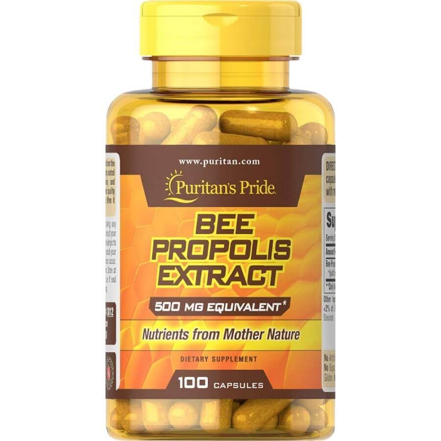 

Прополис Puritan's Pride Bee Propolis Extract 500 мг, 100 капсул