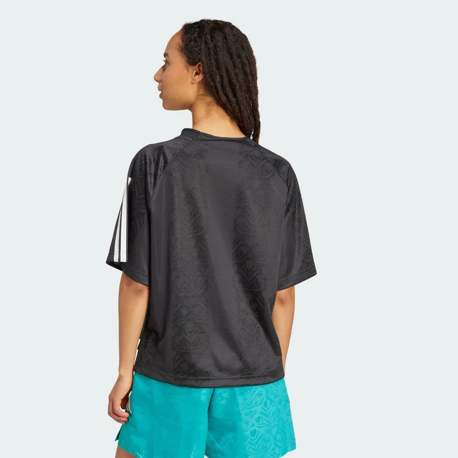 Футболка спортивная с принтом Tiro x Common Goal Jacquard adidas, Черно-белый — фото 2