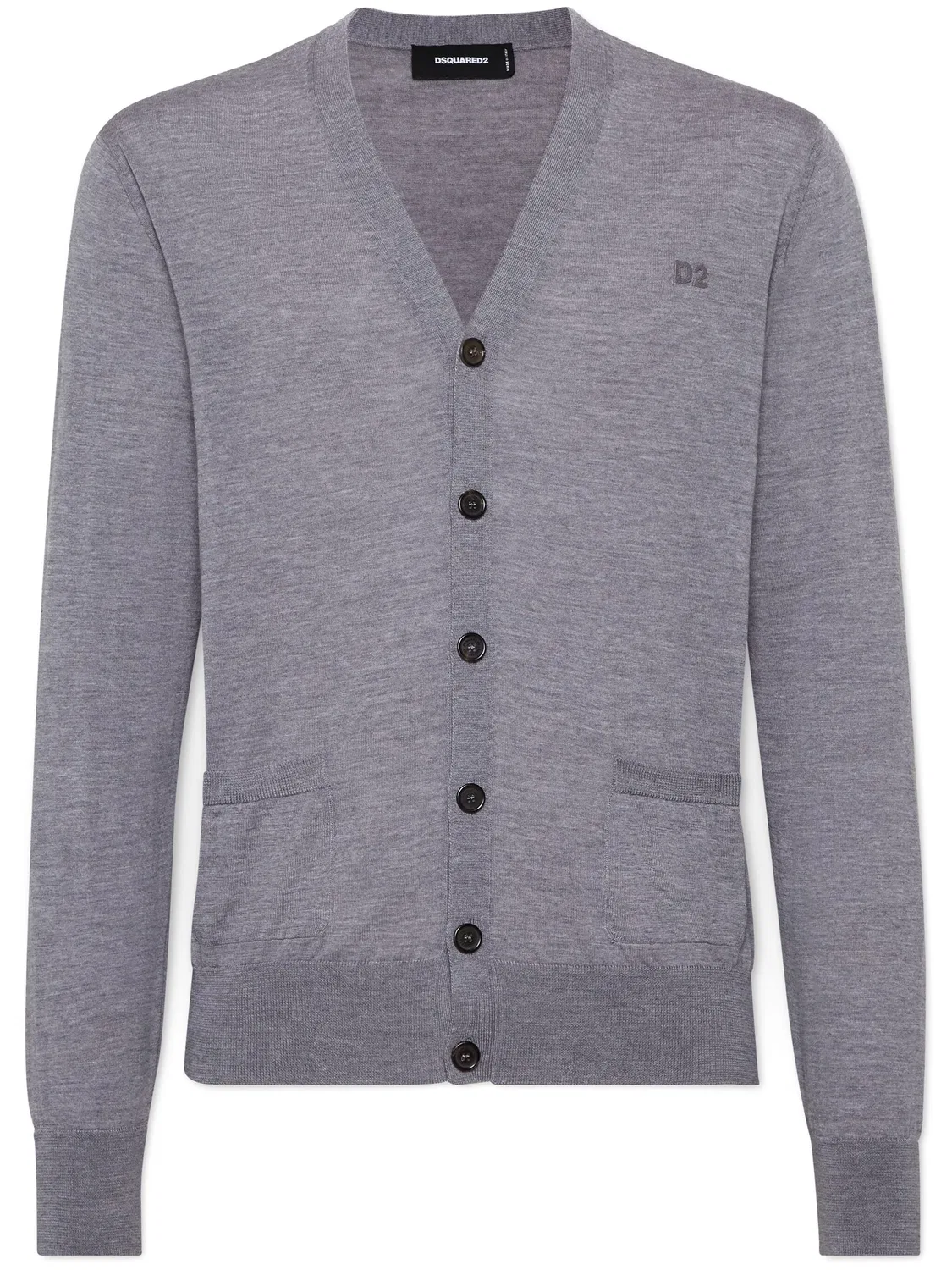 Кардиган D2 из шерсти DSQUARED2, серый