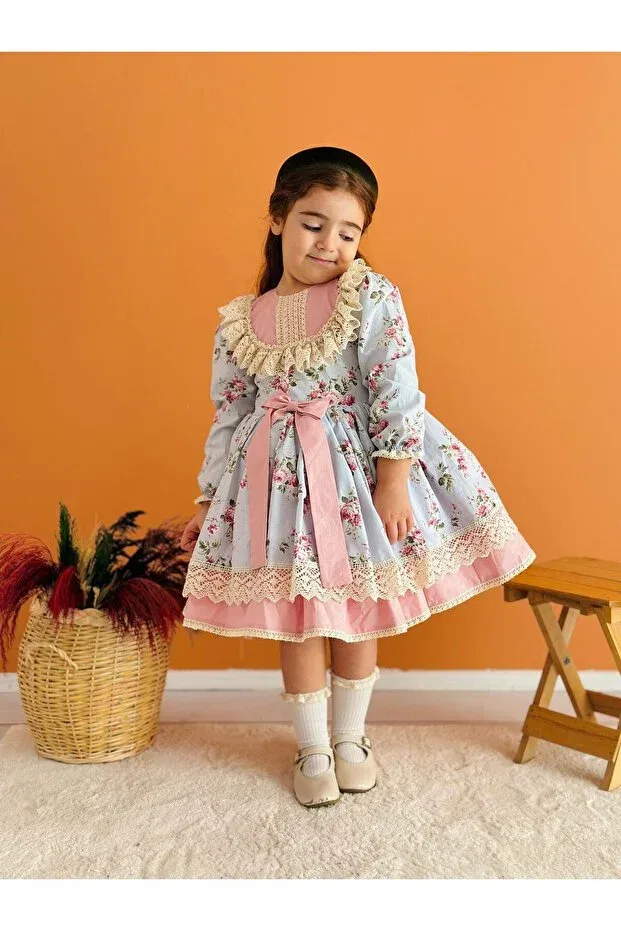 Детское платье для девочек с принтом New Year's Eve Glam Linarookids, Blue — фото 4