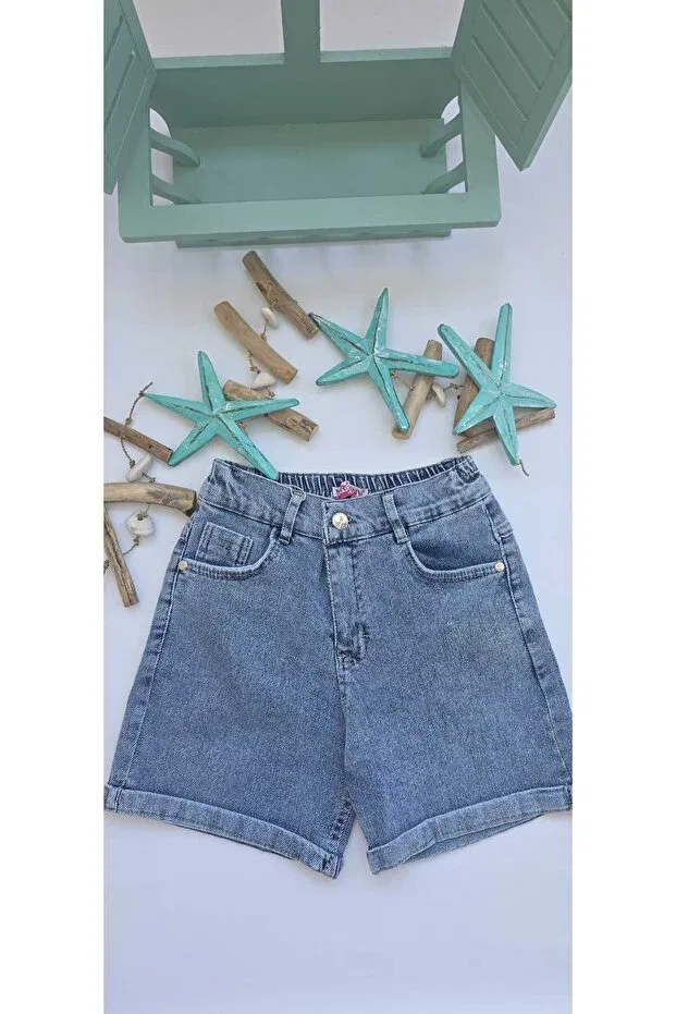 Детские джинсовые шорты для девочек скинни Bilge Trend, Blue — фото 2