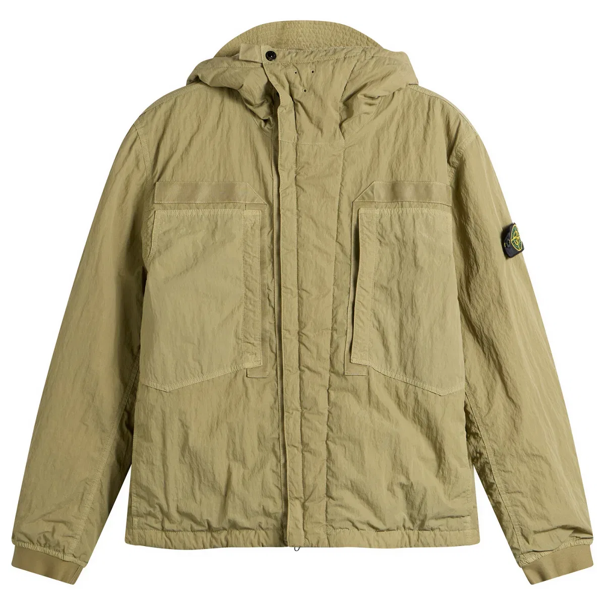 Куртка с капюшоном из ребристого нейлона Warp Rib Nylon-TC Stone Island, Laurel Green
