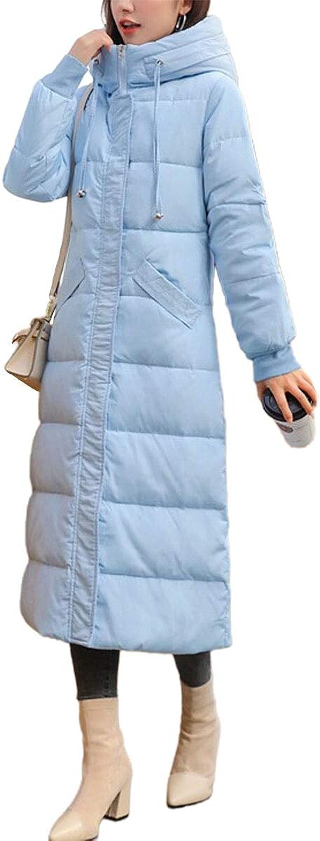 

Пальто Ebossy Women's Winter Hooded Down Thicken Padded Long, голубой