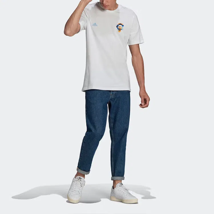 Футболка спортивная с принтом с коротким рукавом Adidas, многоцветная — фото 2