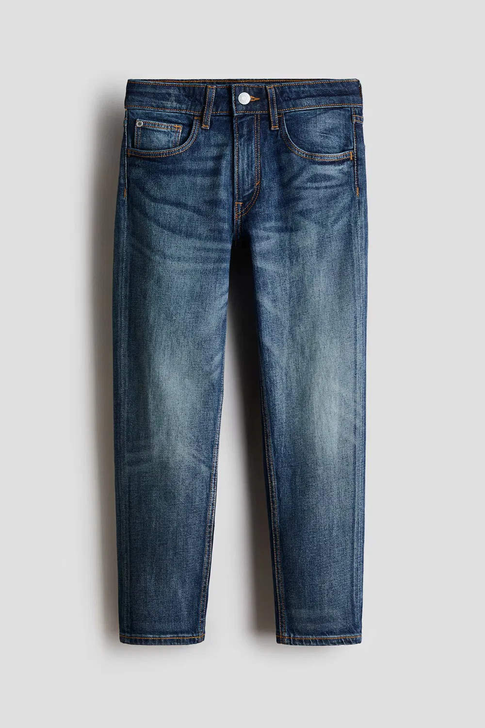 Свободные джинсы зауженного кроя H&M, Dunkles Denimblau — фото 4