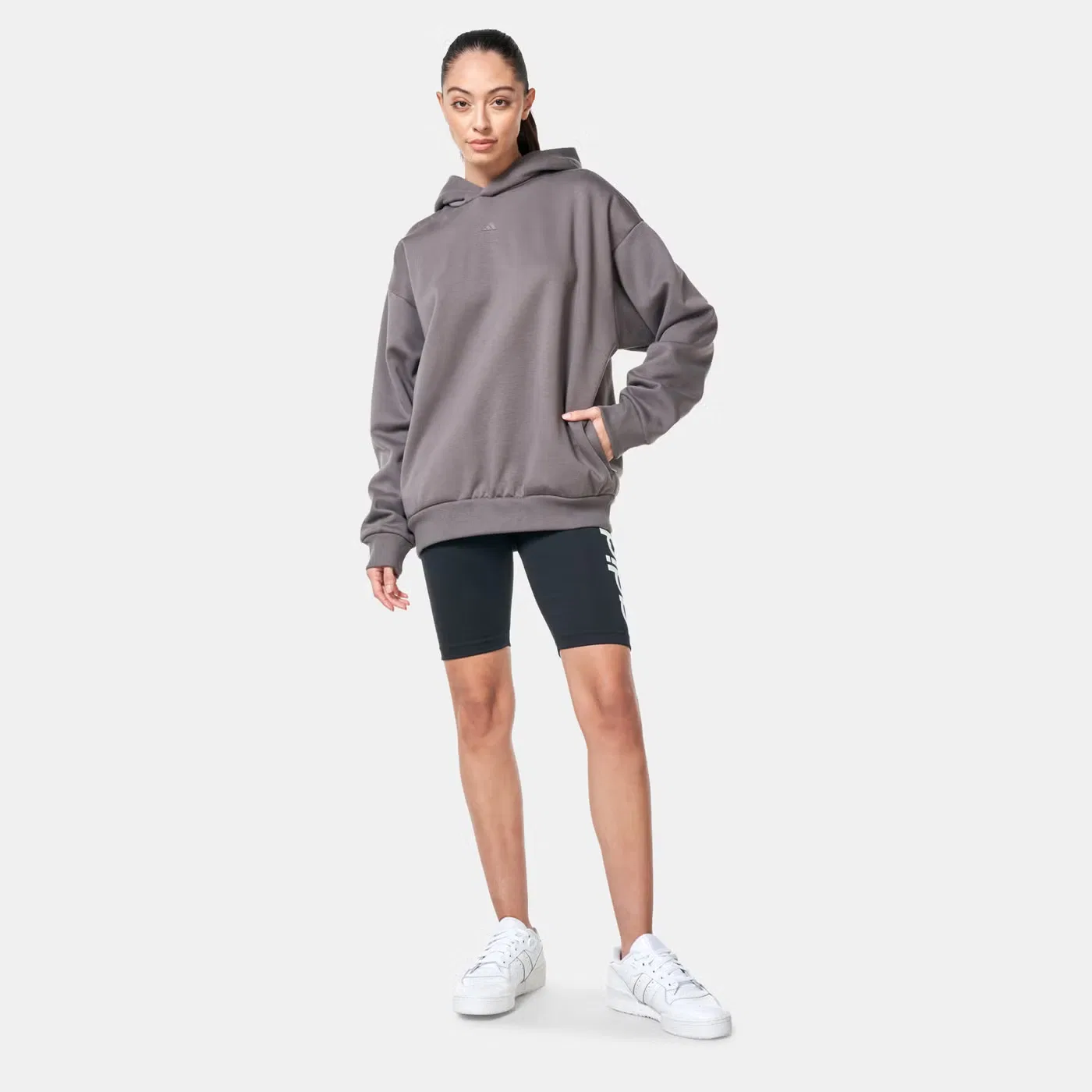 Худи баскетбольное с логотипом Adidas, серый — фото 4