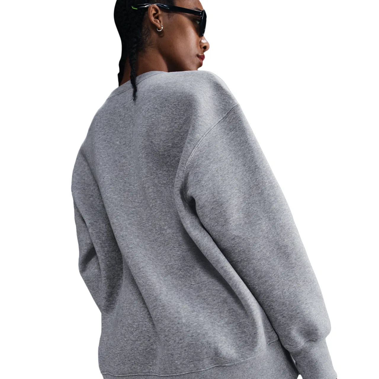 Женская флисовая кофта Nike NSW Phoenix Fleece, цвет Dk Grey Heather/Sail — фото 2