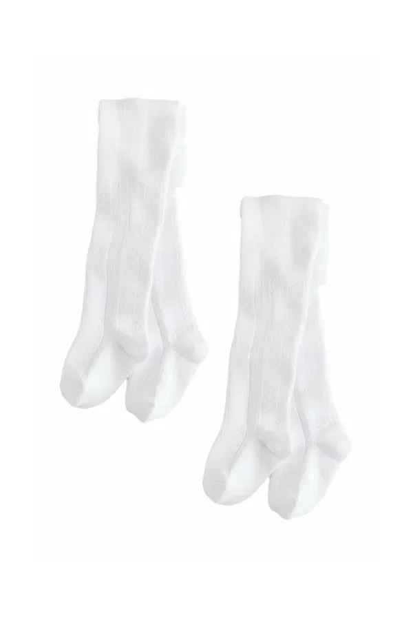 Комплект из 2 колготок, однотонные, 2 pack - tights, Next, белый