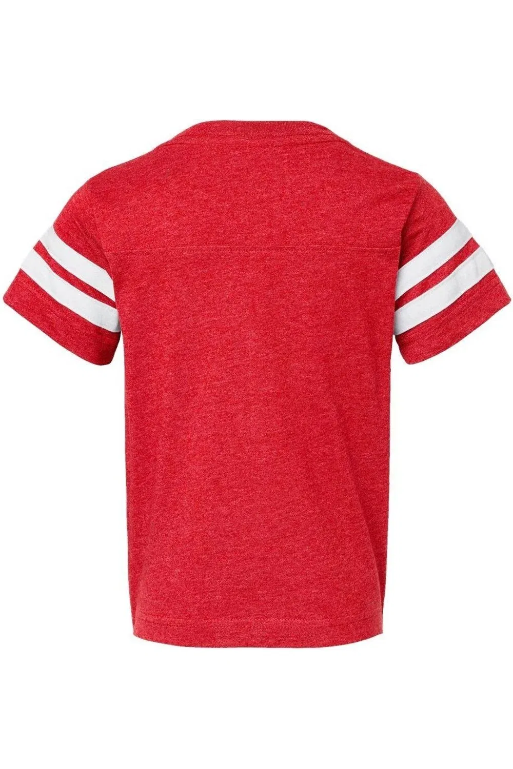 Детская футболка для мальчиков с контрастными полосами на рукавах LAT Youth Football Fine Jersey Tee, Vintage Red/ White — фото 2