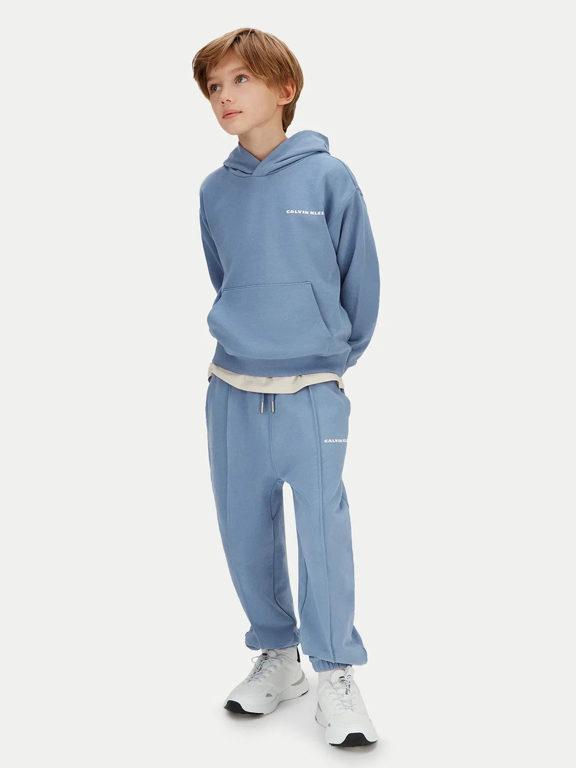 Спортивные брюки свободного кроя для мальчика Pintuck Calvin Klein Jeans, синий — фото 4