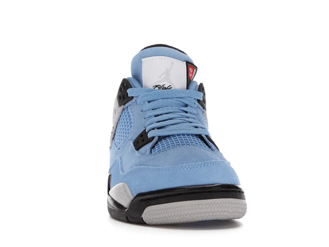 Детские кроссовки с замшевым верхом Jordan 4 Retro University Blue, University Blue/Tech Grey/White/Black — фото 2
