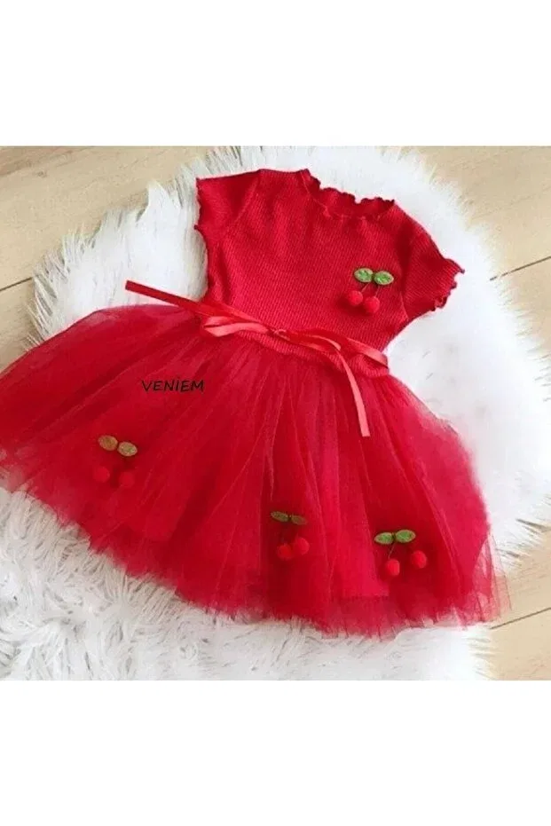 Детское платье для девочек тюлевое Elegant Veniem, Red