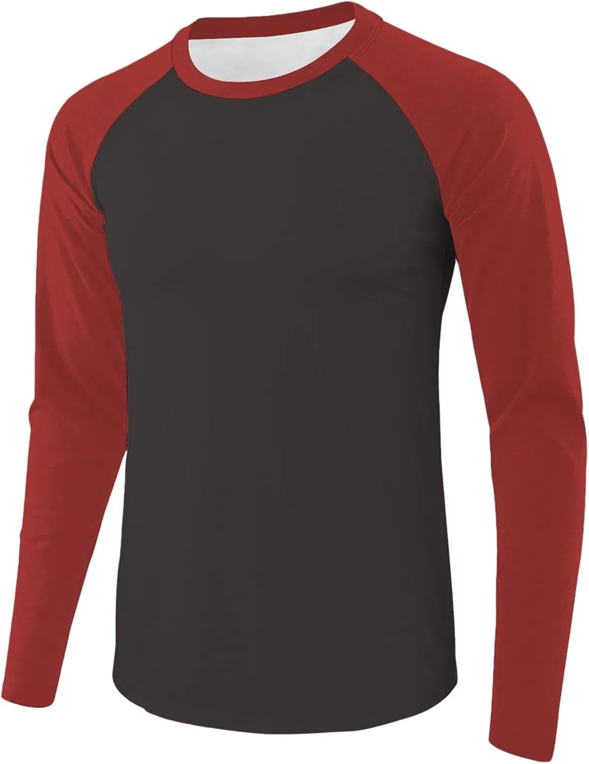 Мужская футболка реглан с длинным рукавом Color Block, Red/Gray