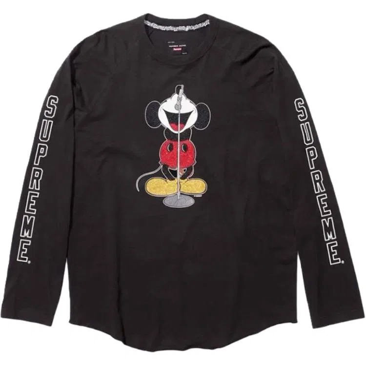 Футболка Supreme Mickey Raglan Top, Black