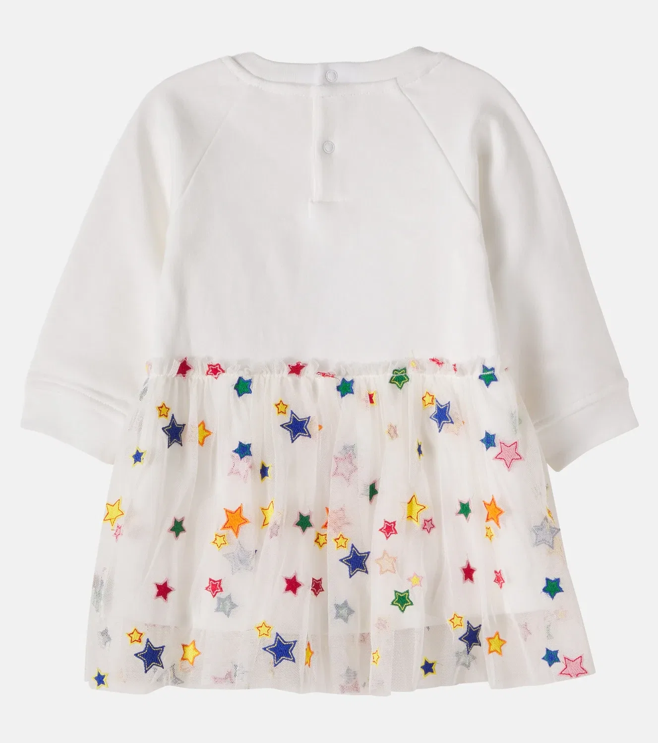 Детское вышитое хлопковое платье Stella McCartney Kids, белый — фото 3