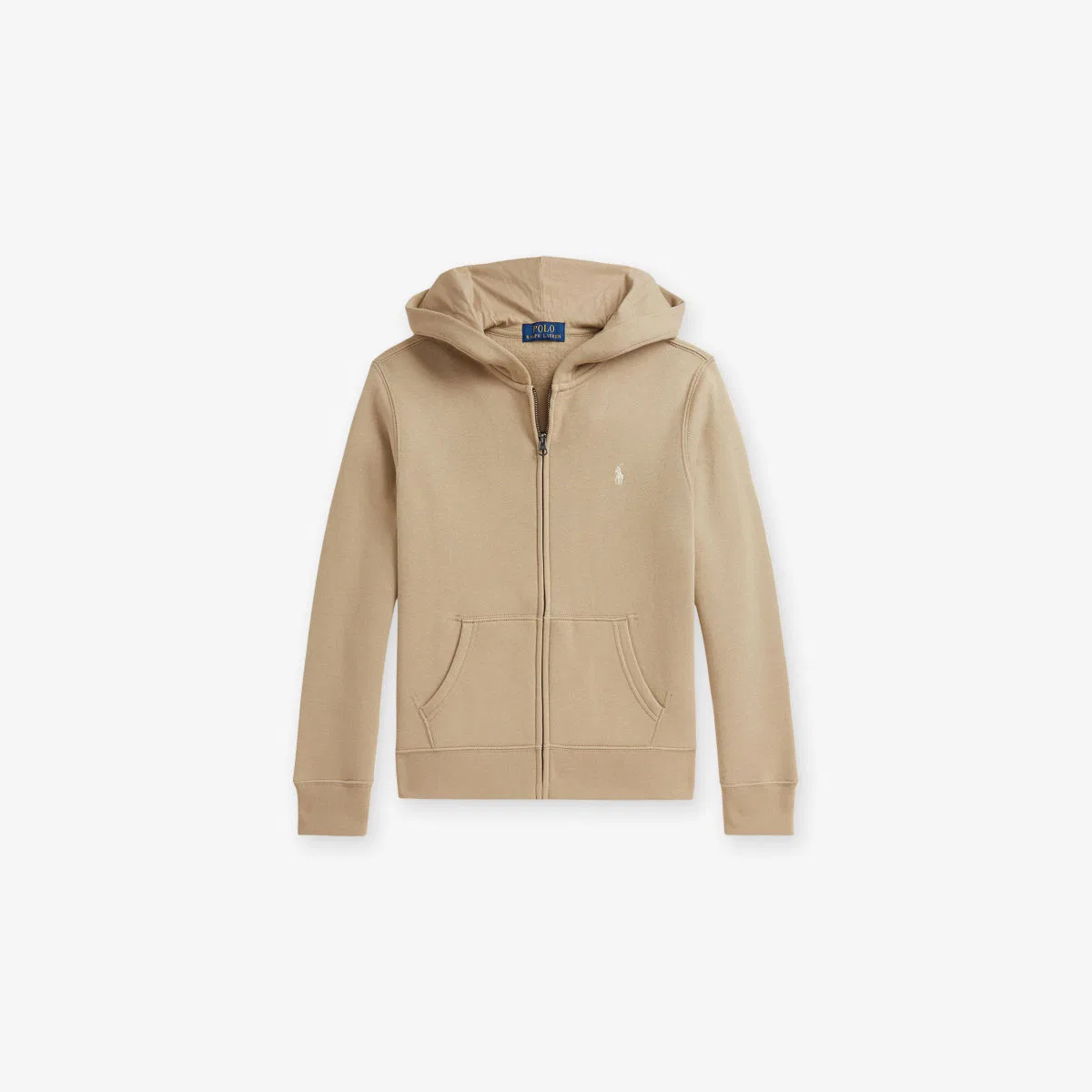 Детская толстовка из хлопковой смеси с вышитым логотипом бренда Polo Ralph Lauren, хаки