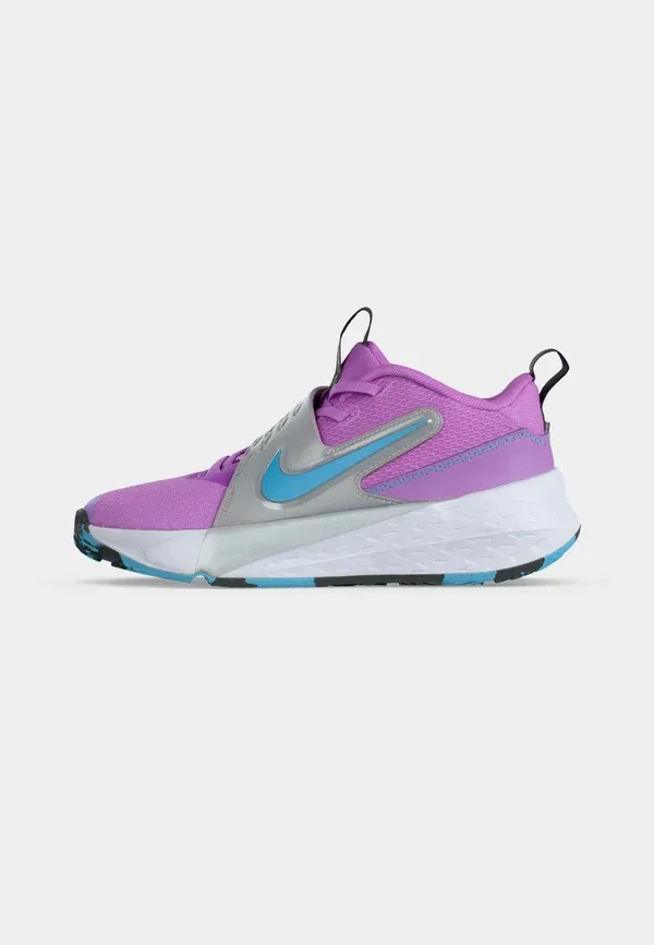 Кроссовки баскетбольные Team hustle d 12 Nike Performance, Fuchsia Glow, Baltic Blue, Metallic Silver, Flat Silver, Dark Smoke Grey, синий/серый — фото 2
