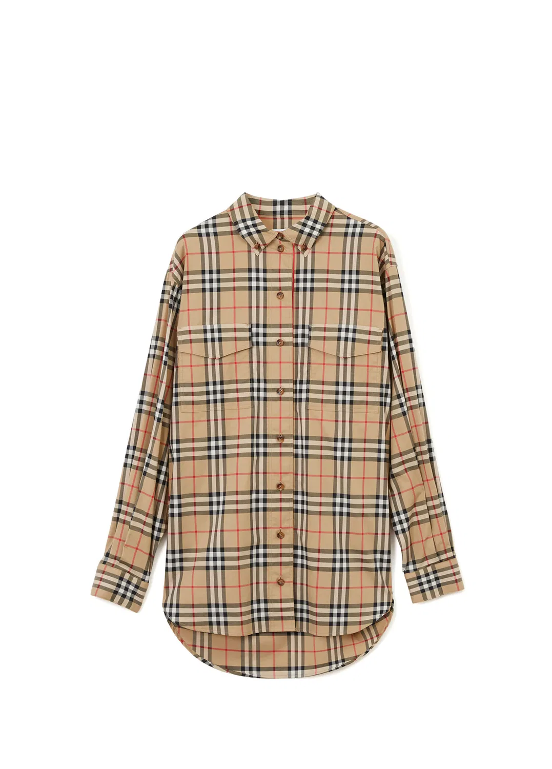 Рубашка Burberry Check Stretch, Женская, Бежевый
