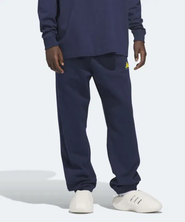 Спортивные брюки баскетбольные из флиса, Adidas, ночной индиго