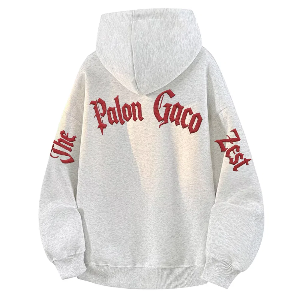 Детское худи с капюшоном и принтом Straight Fit PAL ONGACO, White Heather Gray