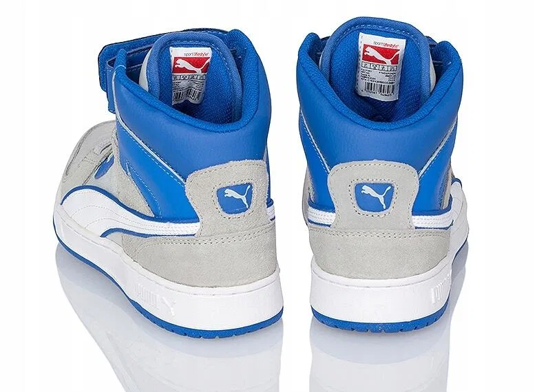 Детские спортивные кроссовки с высоким берцем Puma Rebound, Blau — фото 3