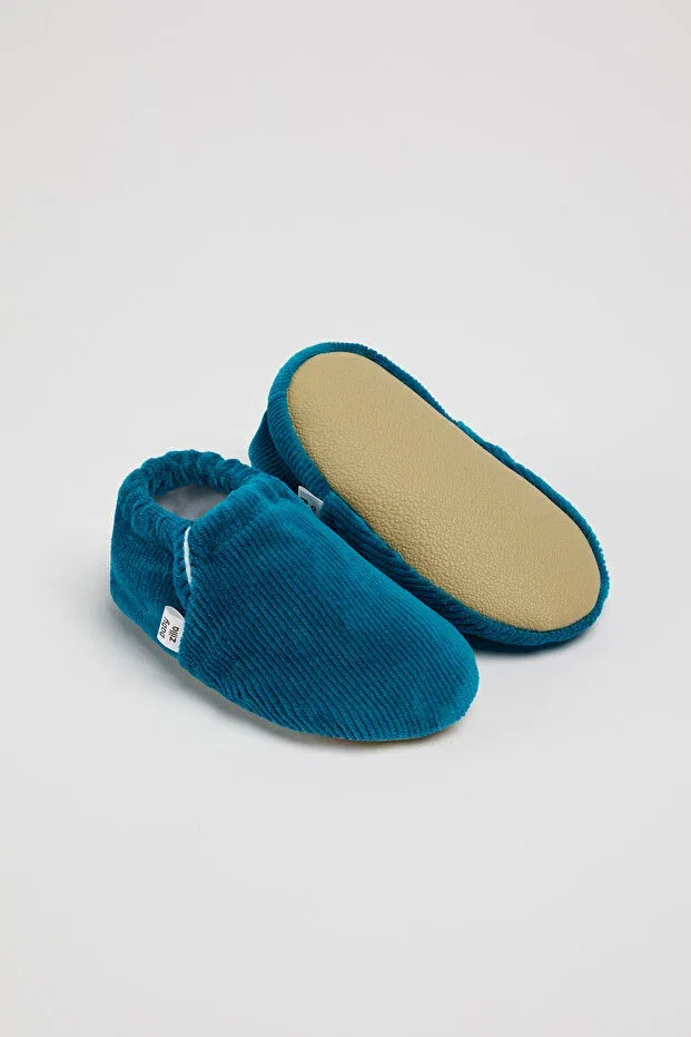 Детские пинетки с вельветовой отделкой Babyzilla, Navy Blue — фото 2