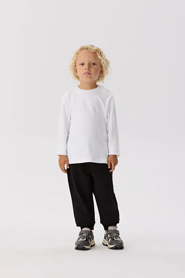 Детское для мальчиков футболка с длинным рукавом хлопковая Nebbati Basic, White