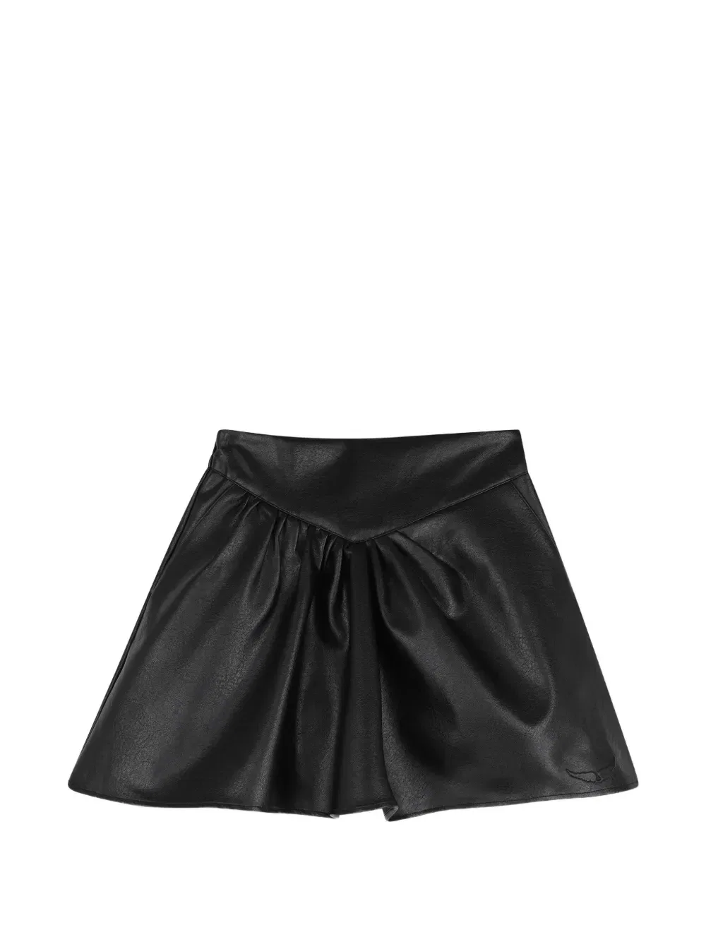 Плиссированная юбка из искусственной кожи Zadig & Voltaire Kids, черный