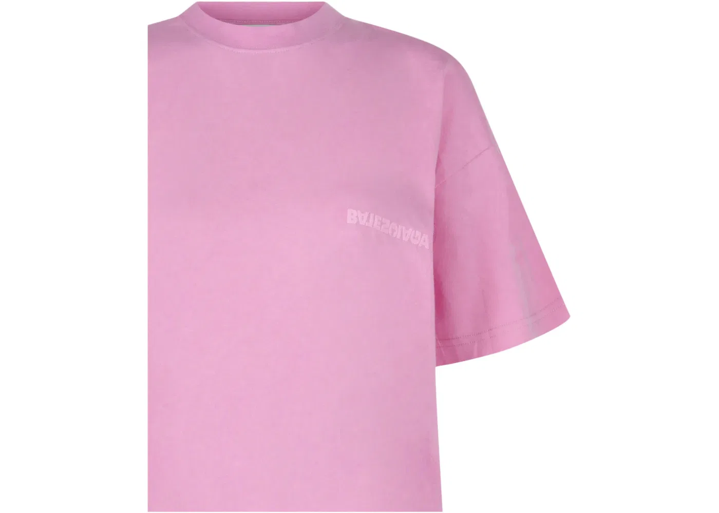 Женская футболка с вышивкой Upside Down Embroidered Logo Balenciaga, Pink — фото 3
