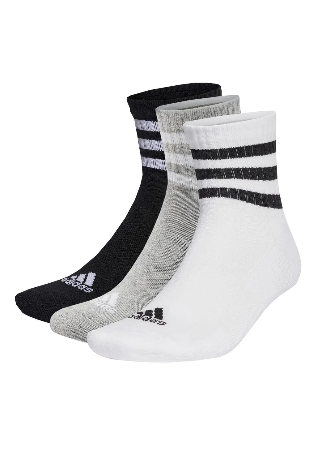 Детские носки с принтом C Sportswear MID 3p Adidas, Medium Grey Heather White Black