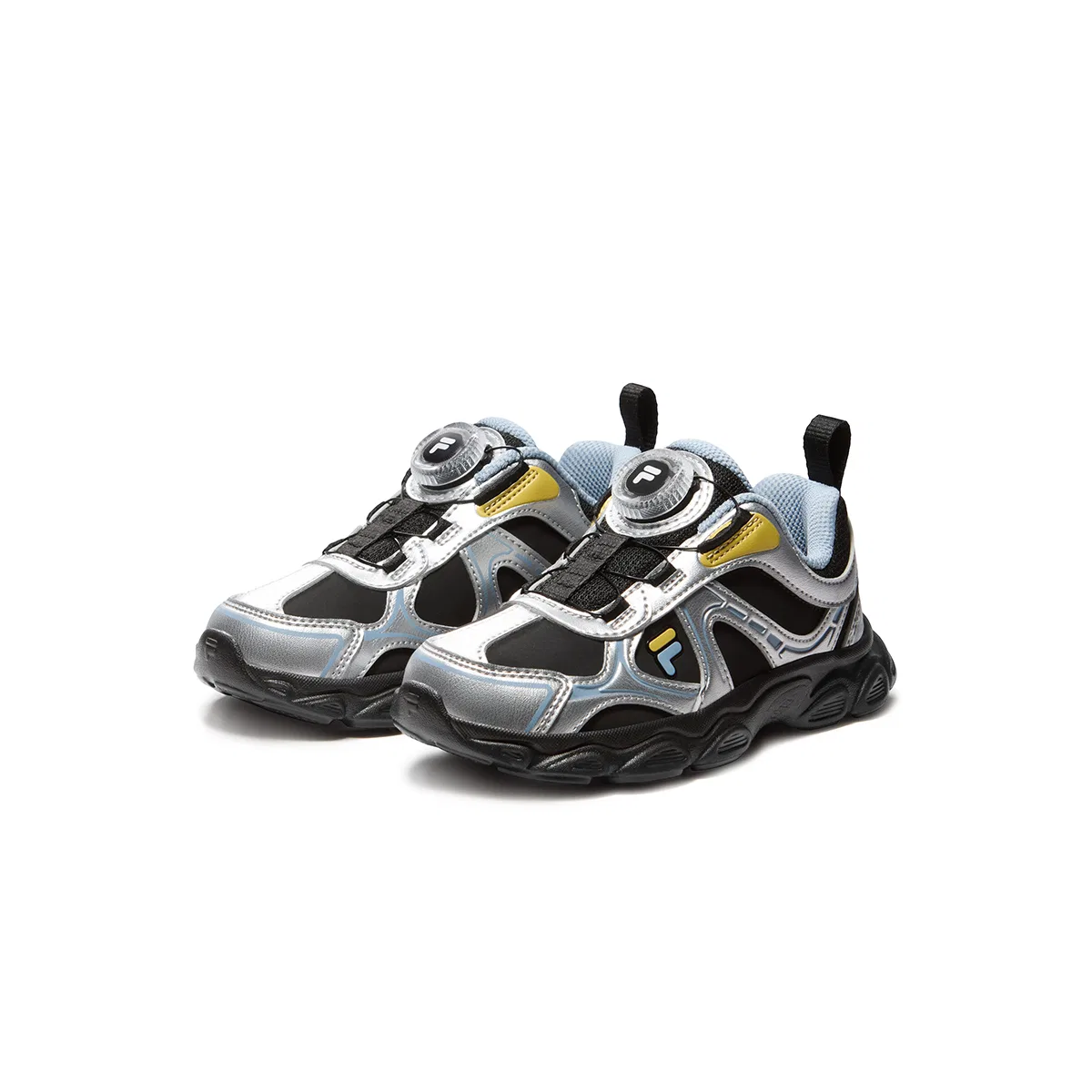 Детские кроссовки для бега с синтетическим верхом FILA KIDS, Black/Space Silver — фото 4