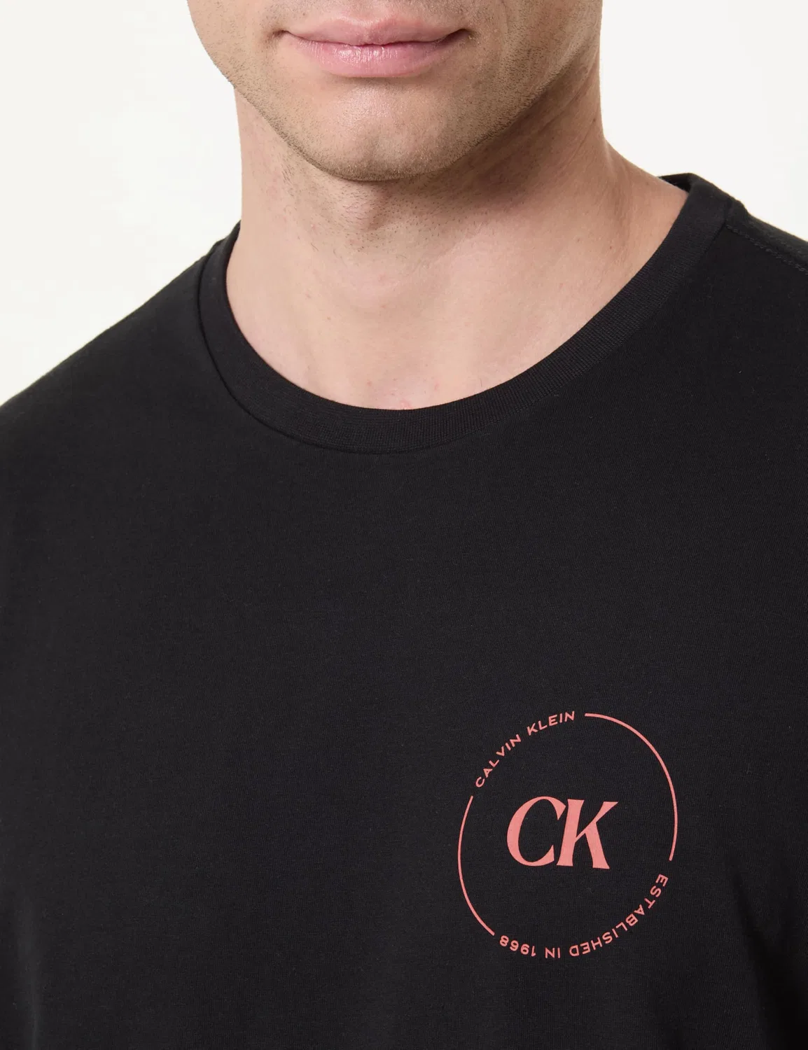 Мужская футболка с принтом Lv04RF801G Calvin Klein, Black — фото 2