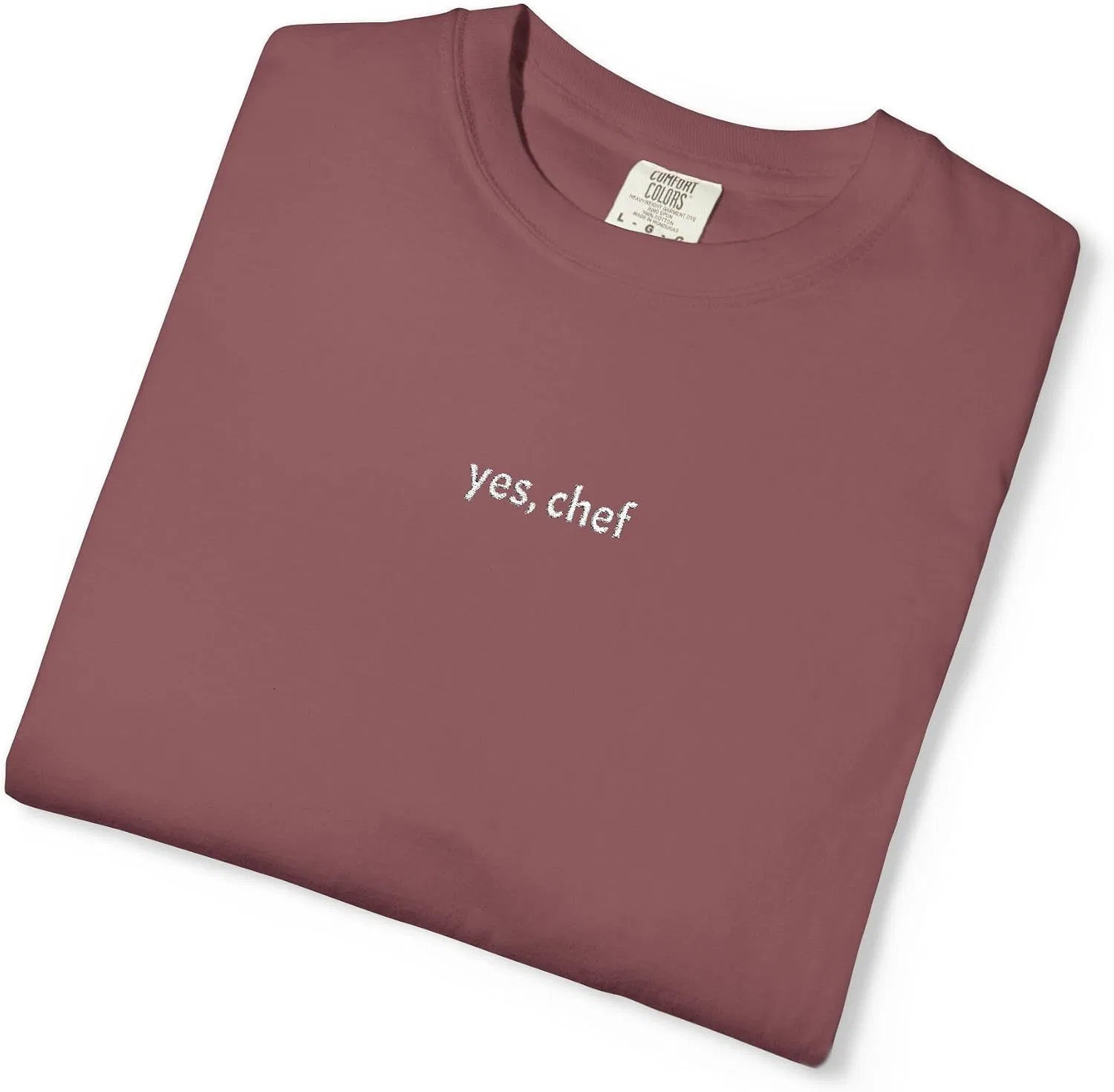 Унисекс футболка с вышивкой Yes Chef Comfort Colors 1717, Brick