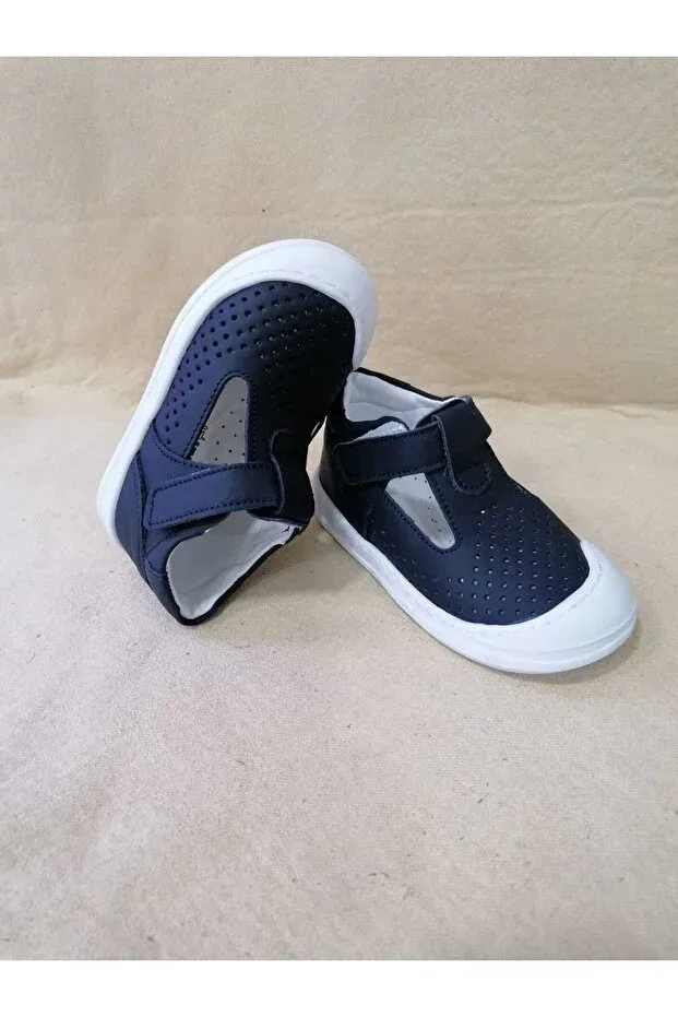 Детские туфли для мальчиков перфорированные Özgür Kids, Navy Blue — фото 4