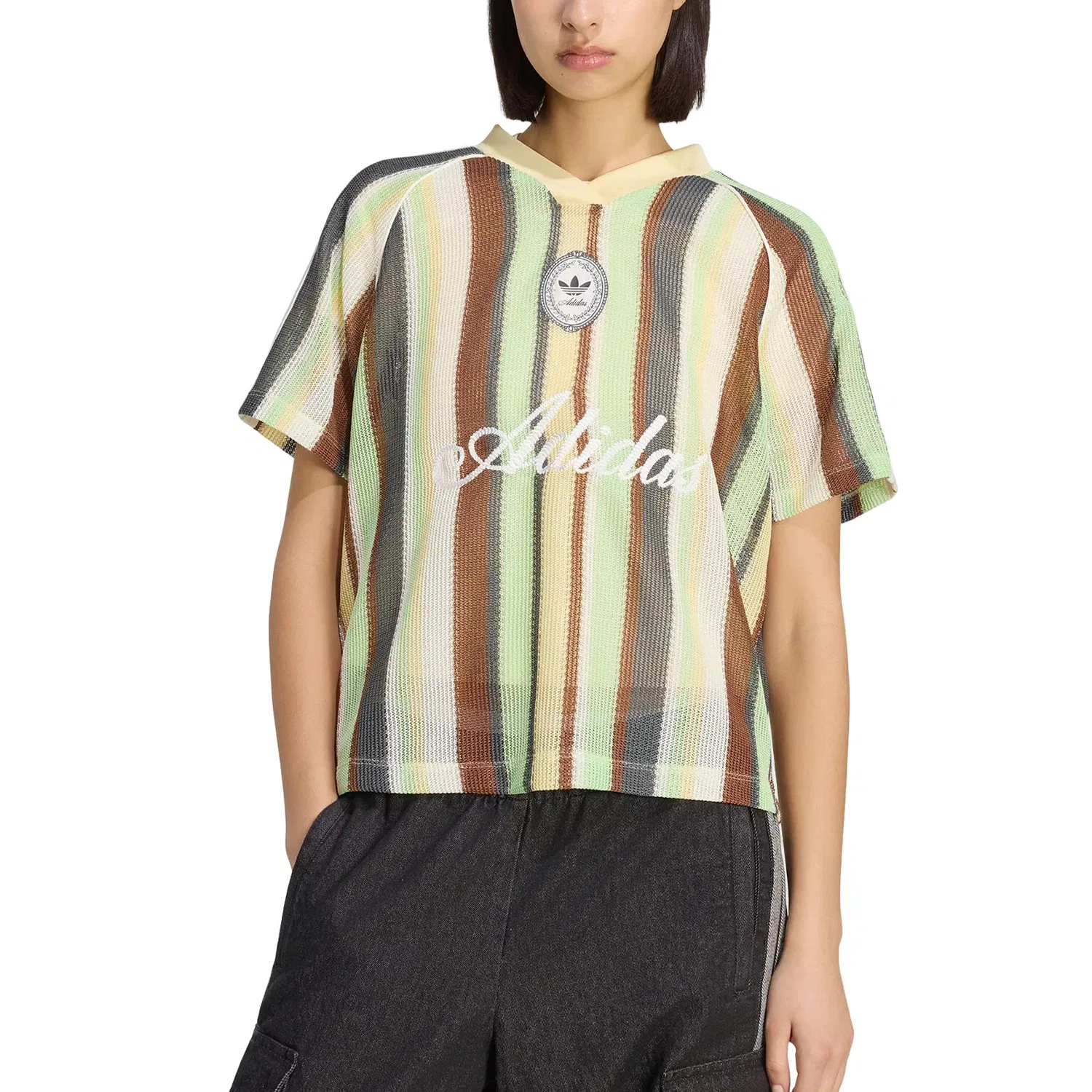 Женская футболка Summer Glow Knitted Oversized Adidas, желтый — фото 2
