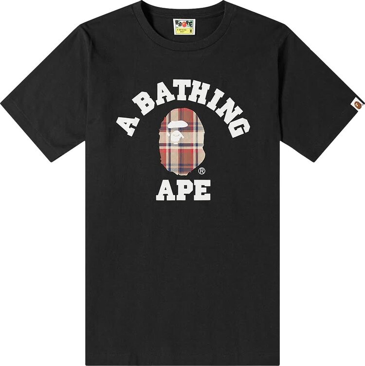 

Футболка BAPE Check College Tee 'Black/Red', черный