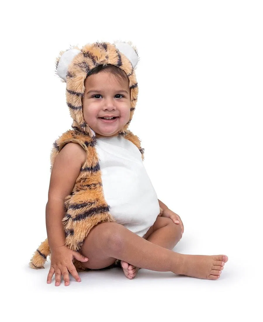 Детский костюм тигра с капюшоном, модель Tiger Romper & Hood Costume Dress Up America, Brown