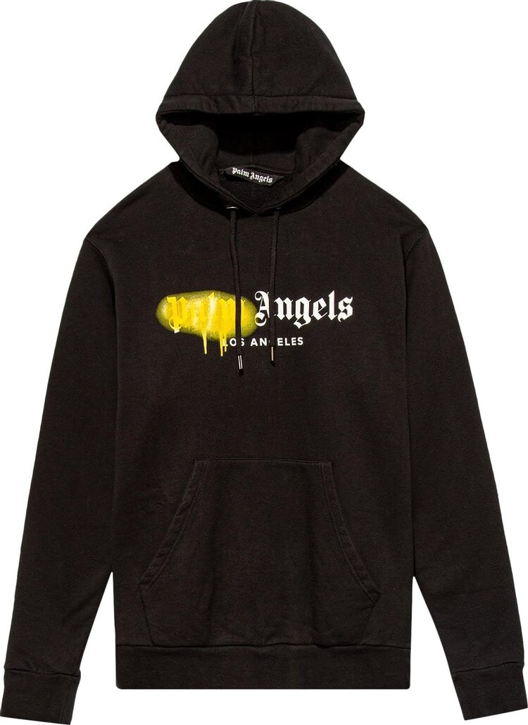 

Худи Palm Angels LA Sprayed Logo Hoodie 'Black', черный