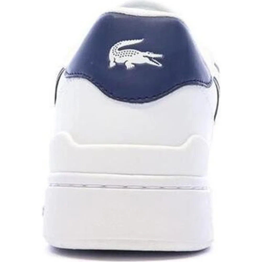 Детские кроссовки кожаные на шнуровке T-Clip Lacoste, White Blue — фото 4