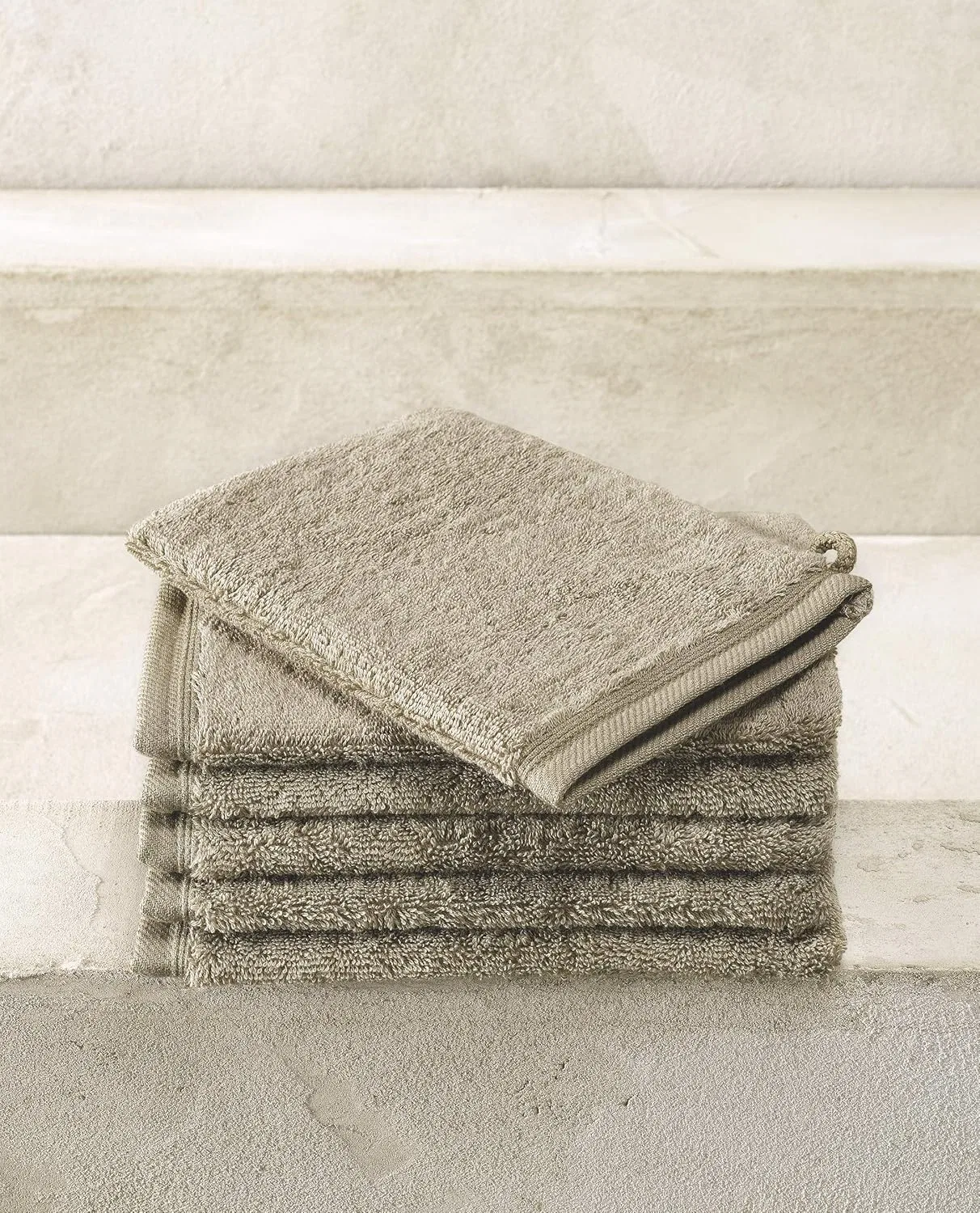 Махровая салфетка для лица De Witte Lietaer, 6 шт, 16x22 см, Taupe — фото 2
