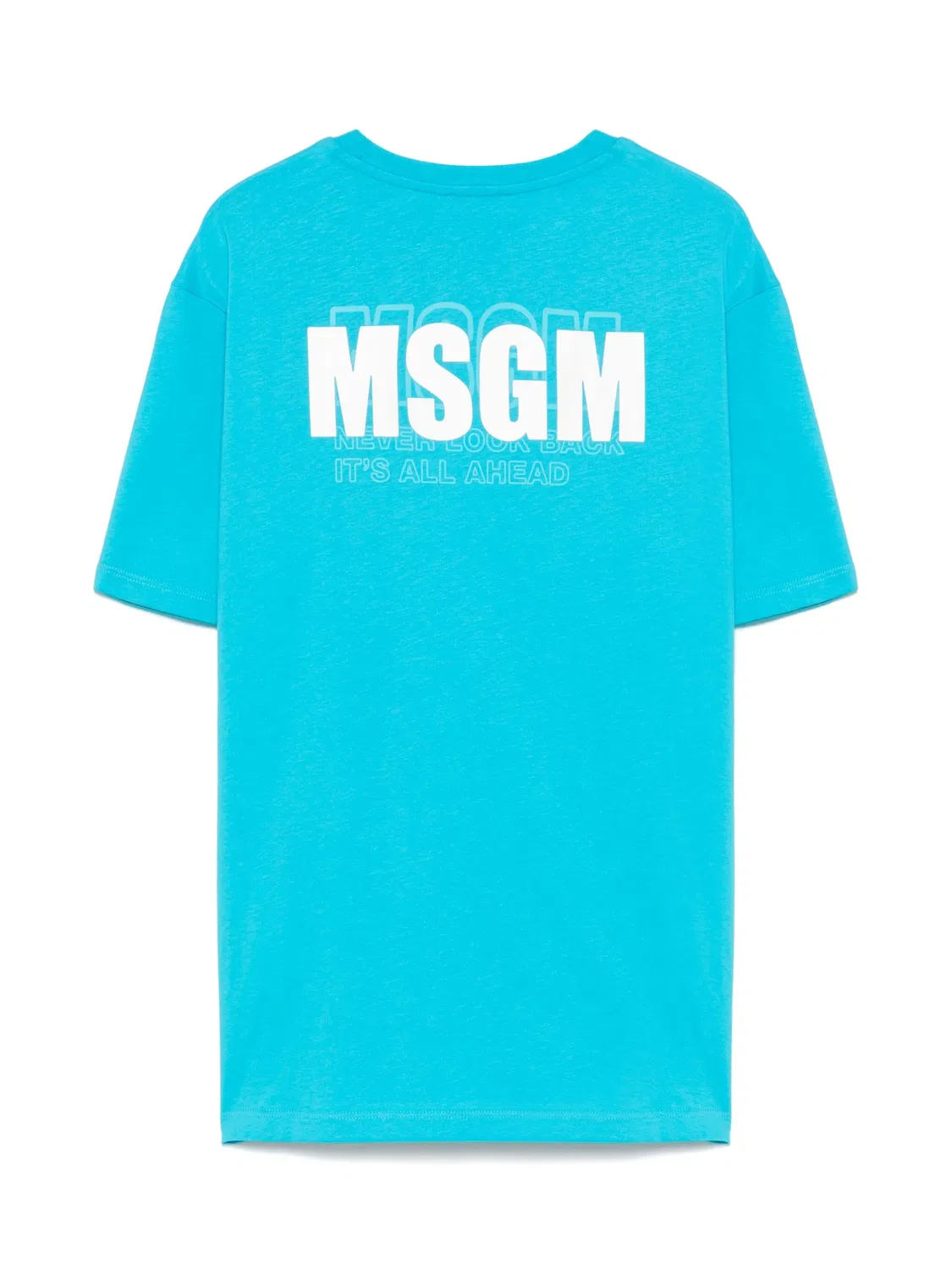 MSGM Футболка с логотипом бирюзового цвета — фото 3