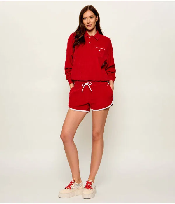 Женские свободные шорты из махровой ткани Polo Ralph Lauren, красный — фото 2