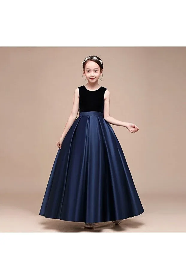 Детское платье для девочек без рукавов Madyabutik, Navy Blue — фото 4