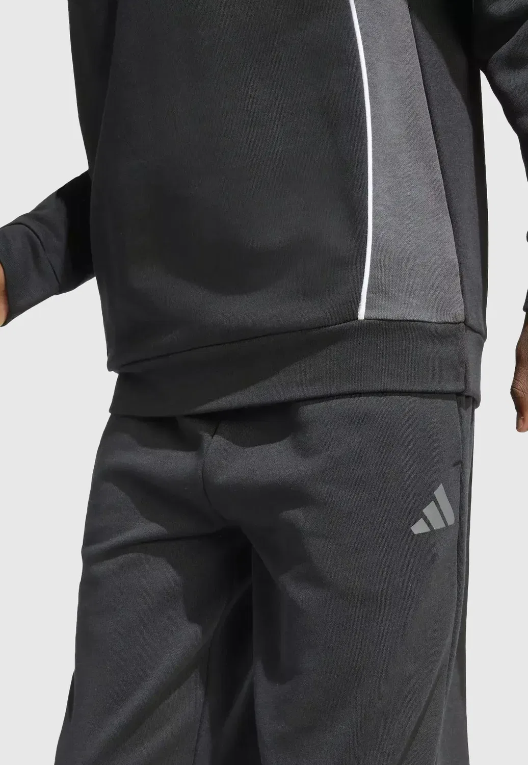 Толстовка à capuche à block de couleur enfant set - спортивный костюм Adidas Sportswear, Black Gresix White — фото 2