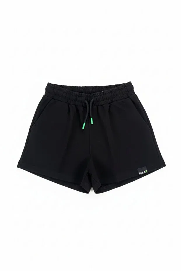Детские шорты для девочек хлопковые Belted Lace-Up 100% Cotton Girls Shorts Newkids, Black — фото 4